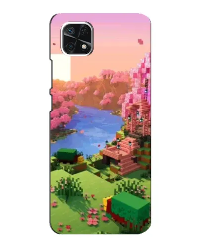 Чехол для Samsung Galaxy A22 5G с картинкой «Розовое дерево Minecraft»