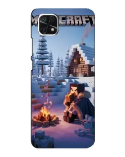 Чехол для Samsung Galaxy A22 5G с картинкой «Зимний Minecraft»