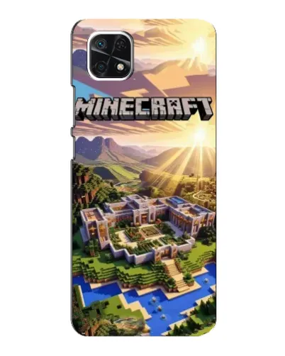 Чехол для Samsung Galaxy A22 5G с картинкой «Minecraft панорама»