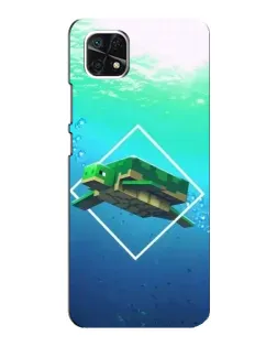 Чехол для Samsung Galaxy A22 5G с картинкой «Черепаха Minecraft»