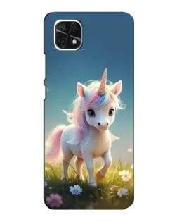 Чехол для Samsung Galaxy A22 5G с картинкой «Единорог на поляне»