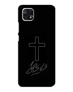 Чехол для Samsung Galaxy A22 5G с картинкой «Графический крест Jesus»