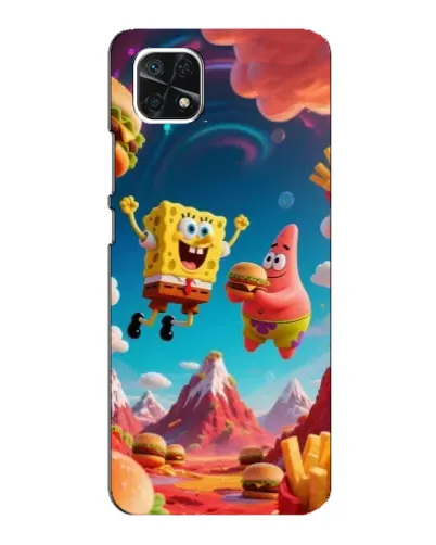 Чехол для Samsung Galaxy A22 5G с картинкой «Космический фастфуд»