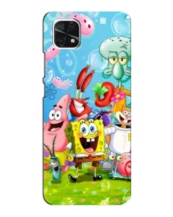 Чехол для Samsung Galaxy A22 5G с картинкой «Губка Боб и друзья»