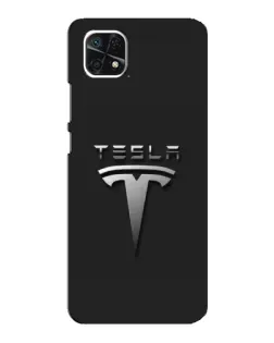 Чехол для Samsung Galaxy A22 5G с картинкой «Стальной логотип Tesla» Чехол для Samsung Galaxy A22 5G с картинкой «Стальной логотип Tesla»