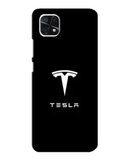 Чехол для Samsung Galaxy A22 5G с картинкой «Tesla White Logo» Чехол для Samsung Galaxy A22 5G с картинкой «Tesla White Logo»