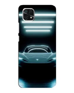 Чехол для Samsung Galaxy A22 5G с картинкой «Tesla в неоне» Чехол для Samsung Galaxy A22 5G с картинкой «Tesla в неоне»