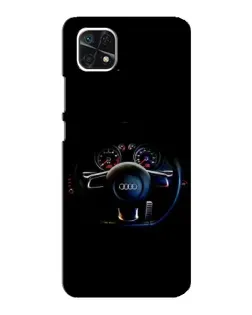 Чехол для Samsung Galaxy A22 5G с картинкой «Салон Audi — руль»