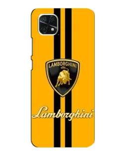 Чехол для Samsung Galaxy A22 5G с картинкой «Lamborghini Stripe желтый»