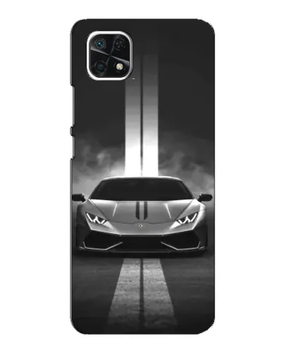 Чехол для Samsung Galaxy A22 5G с картинкой «Lamborghini симметрия дорог»