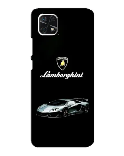 Чехол для Samsung Galaxy A22 5G с картинкой «Логотип Lamborghini классика»