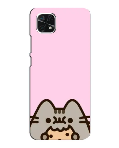 Чехол для Samsung Galaxy A22 5G с картинкой «Pusheen и печенье»
