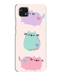 Чехол для Samsung Galaxy A22 5G с картинкой «Pusheen трио»
