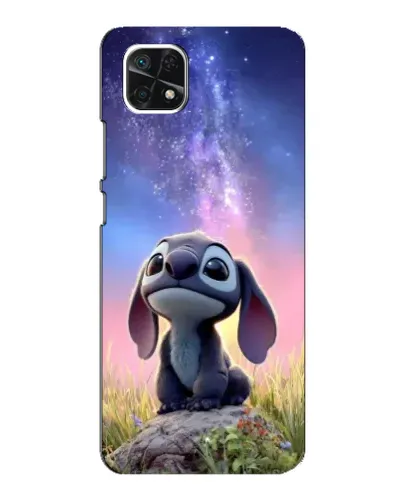 Чехол для Samsung Galaxy A22 5G с картинкой «Стич на рассвете»