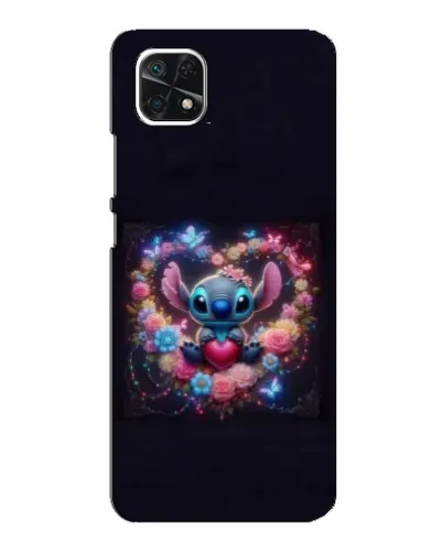 Чехол для Samsung Galaxy A22 5G с картинкой «Stitch в цветах»