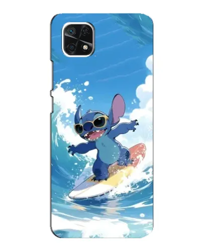 Чехол для Samsung Galaxy A22 5G с картинкой «Стич на волне»