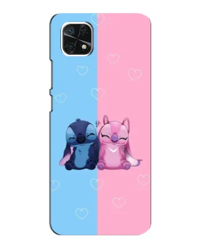 Чехол для Samsung Galaxy A22 5G с картинкой «Stitch и Angel Love»