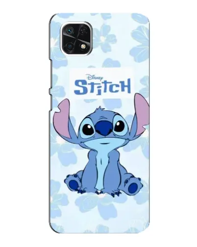Чехол для Samsung Galaxy A22 5G с картинкой «Stitch среди цветов»