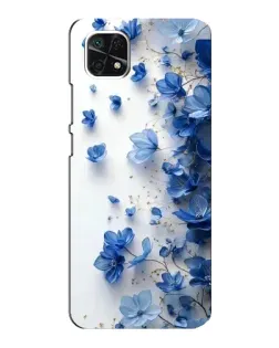 Чехол для Samsung Galaxy A22 5G с картинкой «Голубой цветочный каскад»