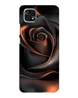 Чехол для Samsung Galaxy A22 5G с картинкой «Шелковая черная роза»