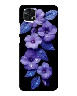 Чехол для Samsung Galaxy A22 5G с картинкой «Фиолетовые цветы с росою»