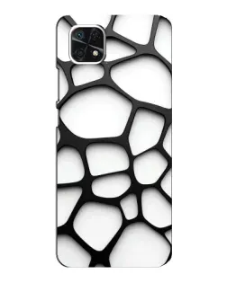 Чехол для Samsung Galaxy A22 5G с картинкой «Белая объемная сетка»