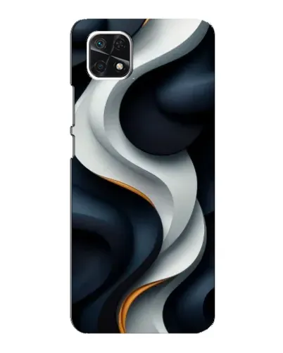 Чехол для Samsung Galaxy A22 5G с картинкой «Объемные черно-белые ленты» Чехол для Samsung Galaxy A22 5G с картинкой «Объемные черно-белые ленты»