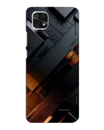Чехол для Samsung Galaxy A22 5G с картинкой «Черные геометрические блоки» Чехол для Samsung Galaxy A22 5G с картинкой «Черные геометрические блоки»