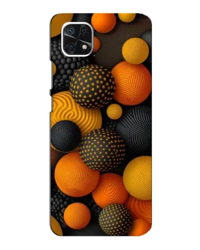 Чехол для Samsung Galaxy A22 5G с картинкой «Объемные оранжевые сферы» Чехол для Samsung Galaxy A22 5G с картинкой «Объемные оранжевые сферы»