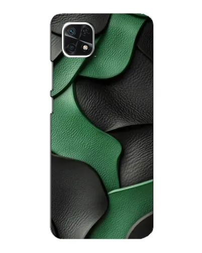 Чехол для Samsung Galaxy A22 5G с картинкой «Зеленые кожаные волны» Чехол для Samsung Galaxy A22 5G с картинкой «Зеленые кожаные волны»