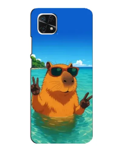 Чехол для Samsung Galaxy A22 5G с картинкой «Морская капибара»