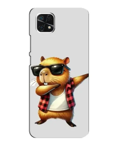 Чехол для Samsung Galaxy A22 5G с картинкой «Капибара рэпер даб»