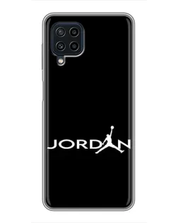 Чехол для Samsung Galaxy A22 с картинкой «Jordan White Logo»