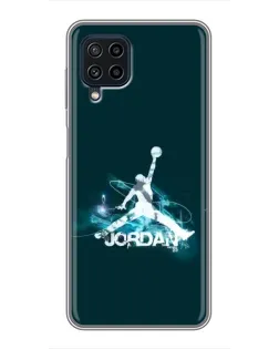 Чехол для Samsung Galaxy A22 с картинкой «Jordan Blue Fire»