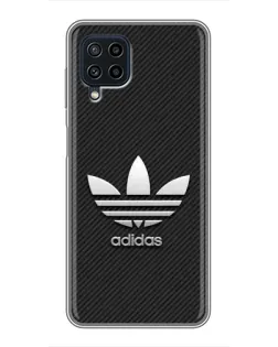 Чехол для Samsung Galaxy A22 с картинкой «Adidas Карбоновая текстура»