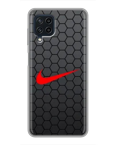 Чехол для Samsung Galaxy A22 с картинкой «Nike — карбоновая сетка»