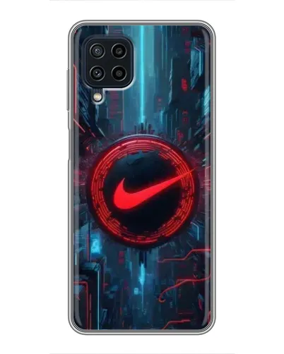 Чехол для Samsung Galaxy A22 с картинкой «Техногенный стиль Nike»