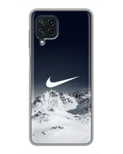 Чехол для Samsung Galaxy A22 с картинкой «Nike — зимние горы» Чехол для Samsung Galaxy A22 с картинкой «Nike — зимние горы»