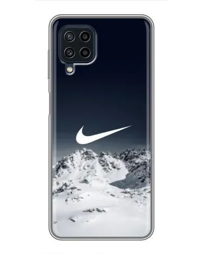 Чехол для Samsung Galaxy A22 с картинкой «Nike — зимние горы»