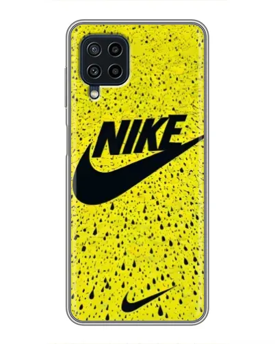Чехол для Samsung Galaxy A22 с картинкой «Желтый текстурный Nike»