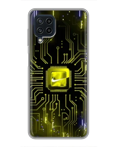 Чехол для Samsung Galaxy A22 с картинкой «Nike — золотая искра»