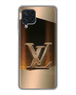 Чехол для Samsung Galaxy A22 с картинкой «LV — золотое сияние»