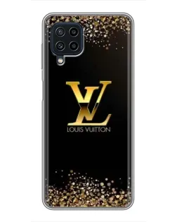 Чехол для Samsung Galaxy A22 с картинкой «LV — золотые искры»