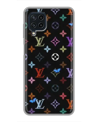Чехол для Samsung Galaxy A22 с картинкой «Цветная монограмма LV»