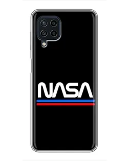 Чехол для Samsung Galaxy A22 с картинкой «NASA — классика Red Blue»