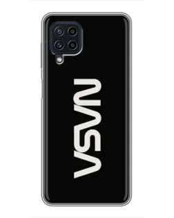 Чехол для Samsung Galaxy A22 с картинкой «NASA — вертикальный логотип»