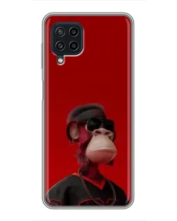 Чехол для Samsung Galaxy A22 с картинкой «Bored Ape в красном»