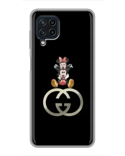 Чехол для Samsung Galaxy A22 с картинкой «Минни Маус на лого»