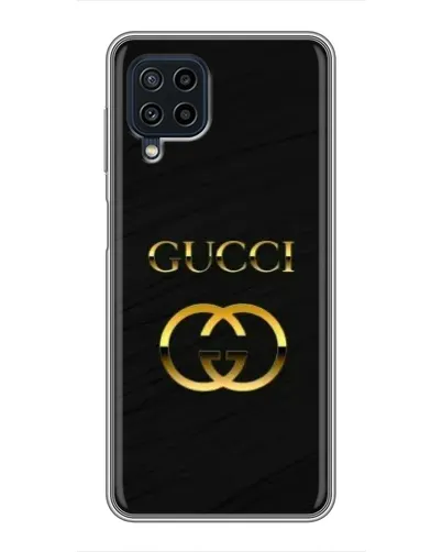 Чехол для Samsung Galaxy A22 с картинкой «Золотой логотип Gucci»