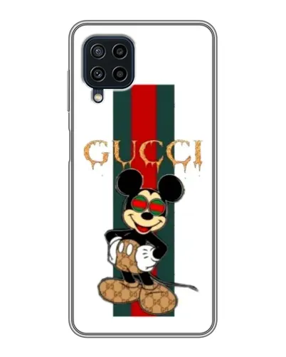 Чехол для Samsung Galaxy A22 с картинкой «Микки Маус Gucci — полосы»